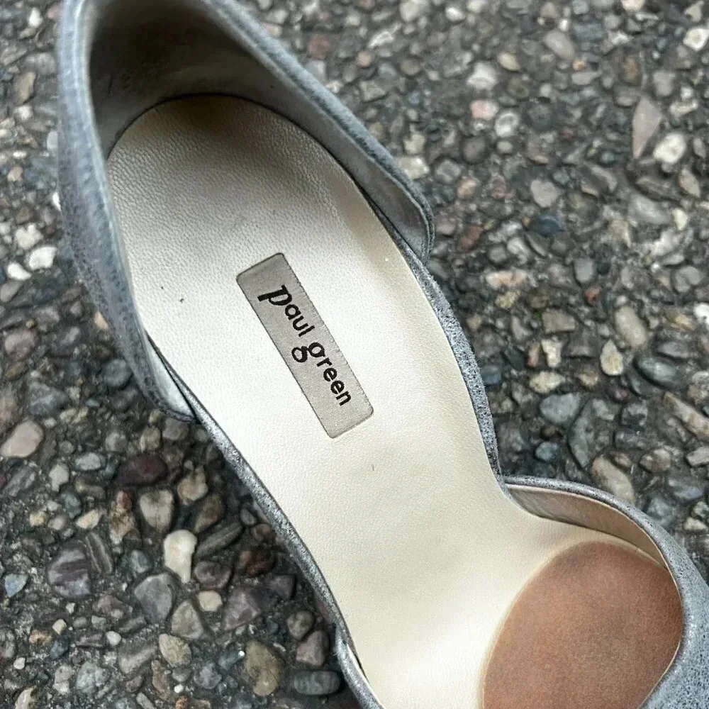 Paul Green The Day Maker Smoked Brush Char Heel D'orsay Pumps US 7